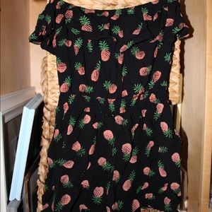 Pineapple strapless romper